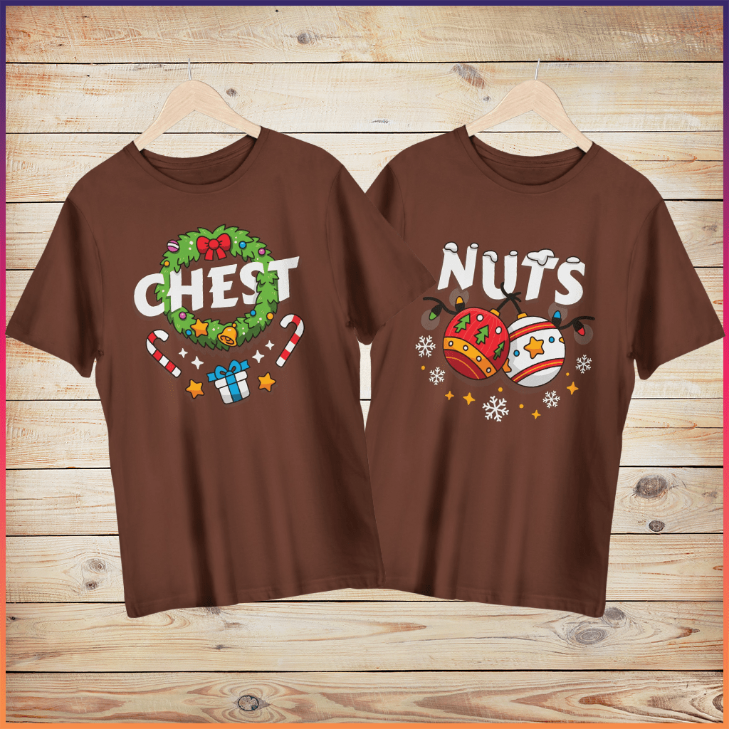 Chestnuts Deluxe Tees Printed on chestnuts colored tees