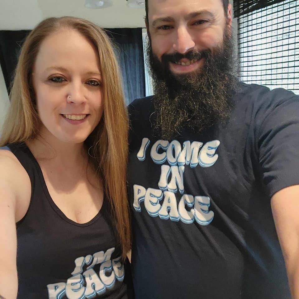 I Come In Peace & I'm Peace | Tank & Tee Bundle | Midnight Navy