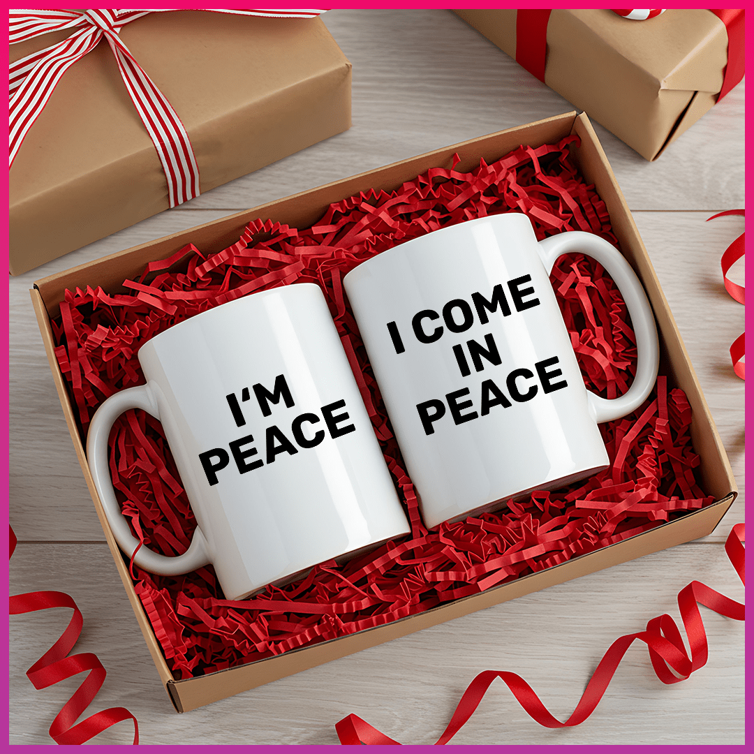 I Come in Peace – Matching Couples Mug Set