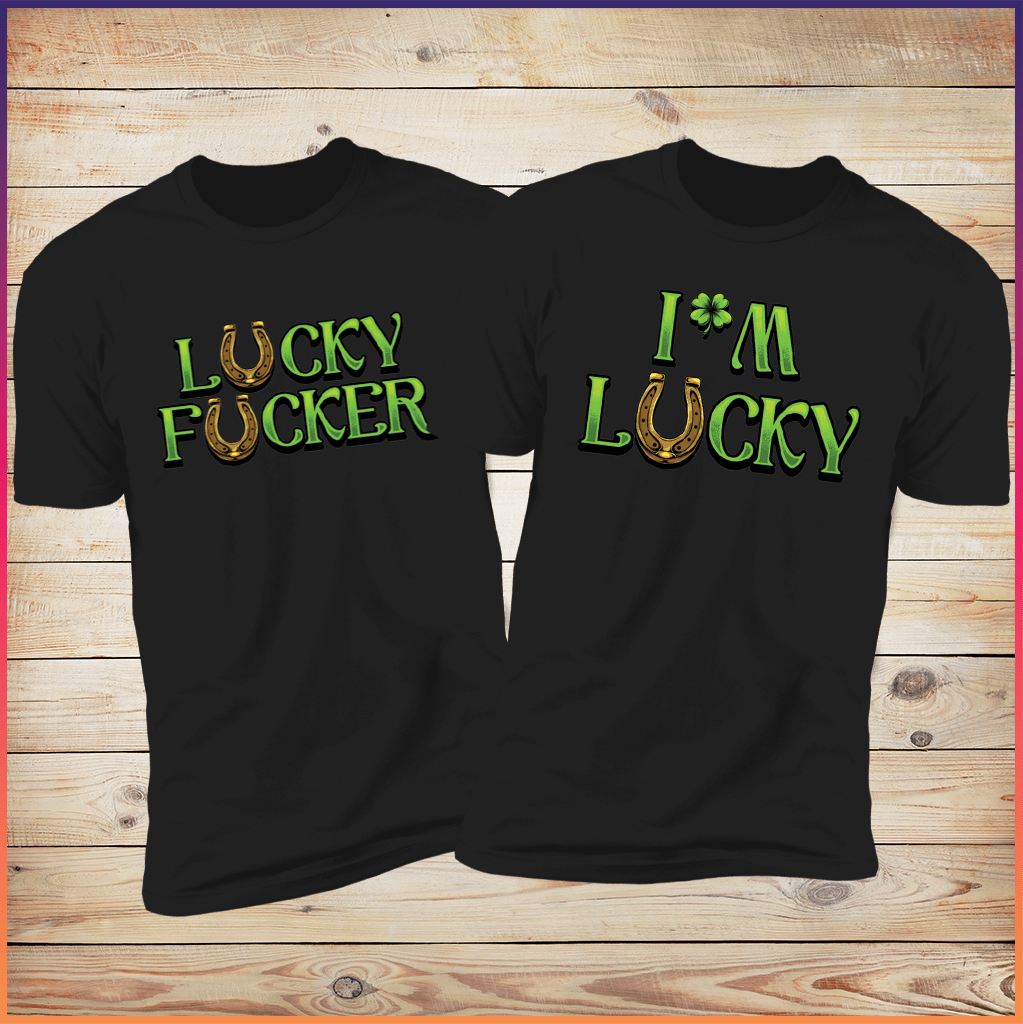 I’m Lucky  & Lucky F Couples Black Deluxe Tee Bundle