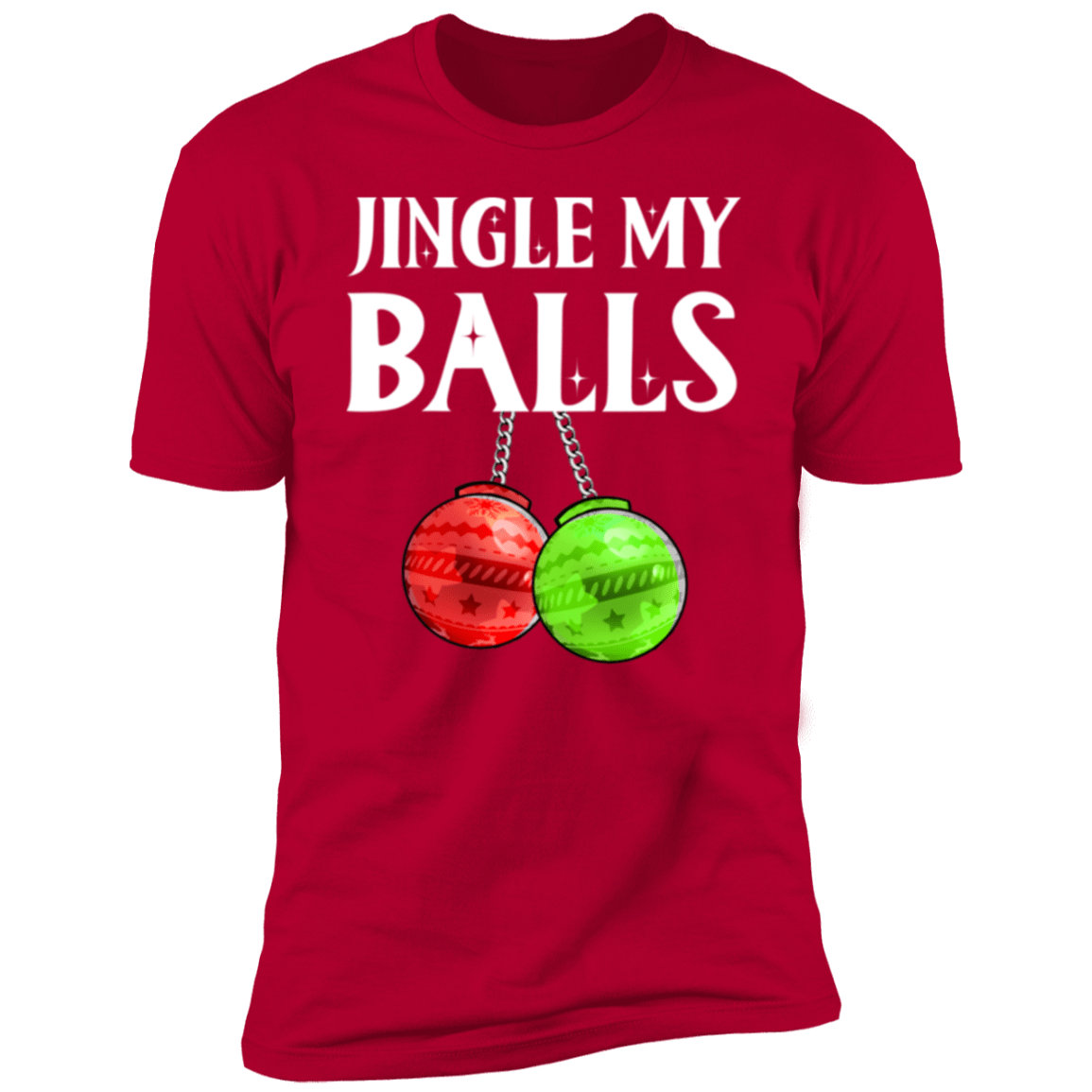 Jingle My balls & Stuff My stocking Couples deluxe red tees