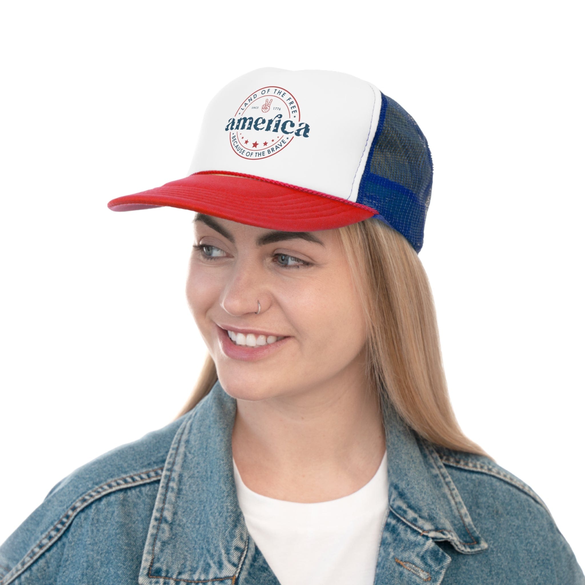 Land of the free Because of the brave Trucker Cap