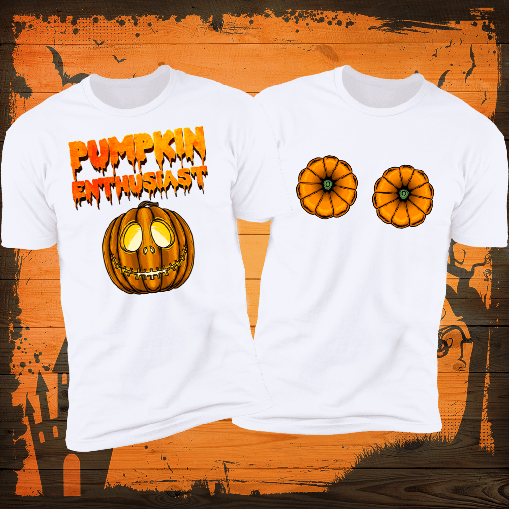 Pumpkin Enthusiast & Pumpkin tits Deluxe halloween Couples Tees